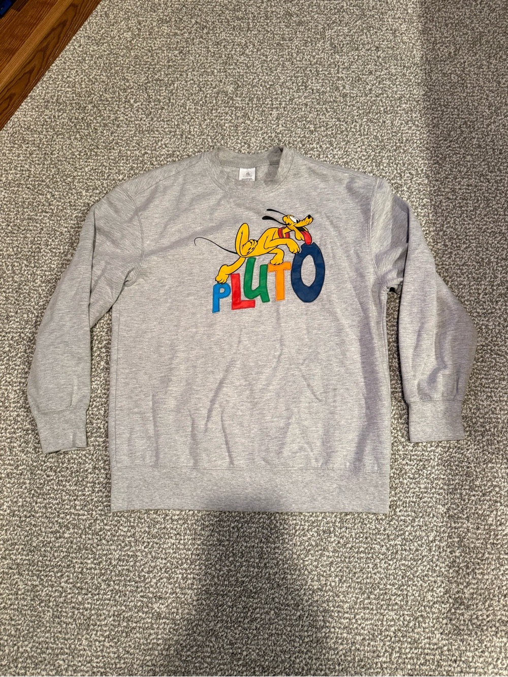 Gray Pluto Disney Parks Crewneck Sweatshirt